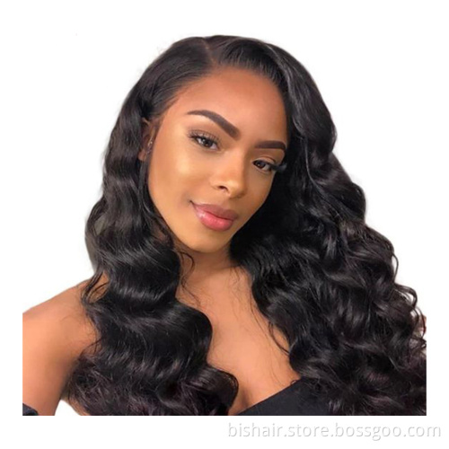 BIS Wholesale Loose Deep Wave 4x4 Lace Front Wig Brazilian Transparent Lace Closure Wig For Black Women Remy Wig Pre Plucked